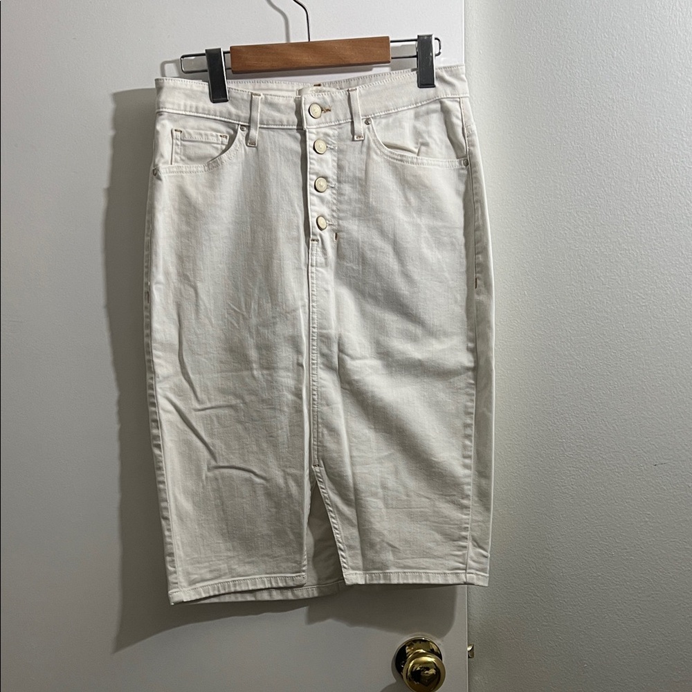 Guess White Button-Front Pencil Skirt Size 30